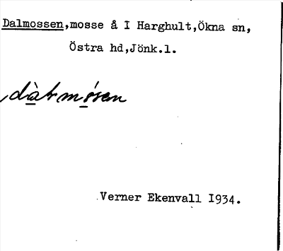 Bild på arkivkortet för arkivposten Dalmossen
