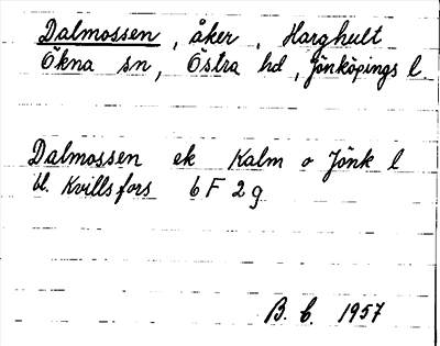 Bild på arkivkortet för arkivposten Dalmossen