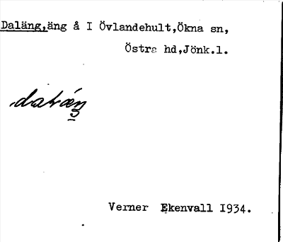 Bild på arkivkortet för arkivposten Daläng