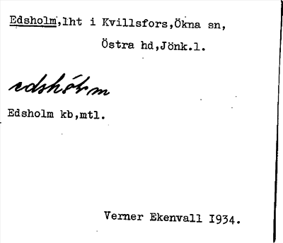 Bild på arkivkortet för arkivposten Edsholm