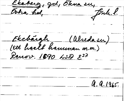 Bild på arkivkortet för arkivposten Ekeberg