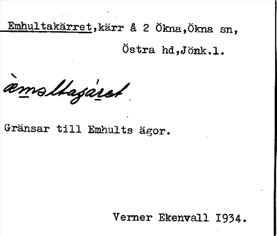 Bild på arkivkortet för arkivposten Emhultakärret