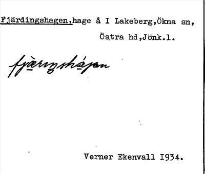 Bild på arkivkortet för arkivposten Fjärdingshagen