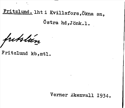 Bild på arkivkortet för arkivposten Fritzlund