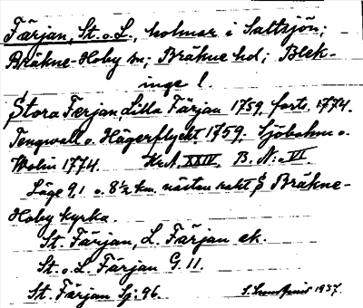 Bild på arkivkortet för arkivposten Färjan, St. o. L.