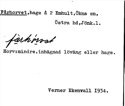 Bild på arkivkortet för arkivposten Fårhorvet