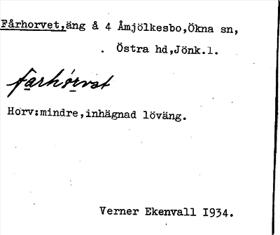 Bild på arkivkortet för arkivposten Fårhorvet