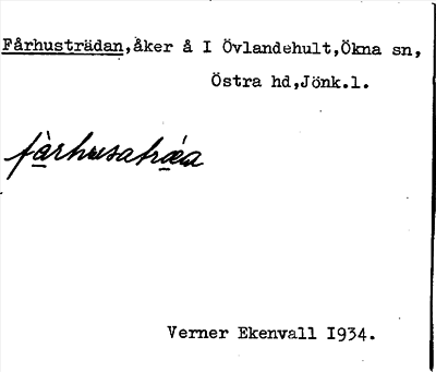 Bild på arkivkortet för arkivposten Fårhusträdan