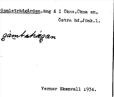 Bild på arkivkortet för arkivposten Gamleträdgården