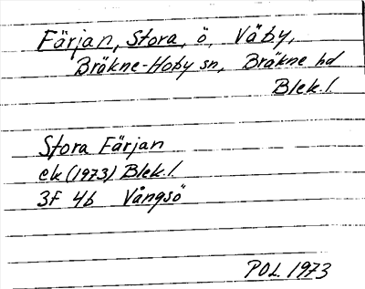 Bild på arkivkortet för arkivposten Färjan, Stora