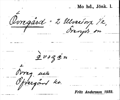 Bild på arkivkortet för arkivposten Övregård