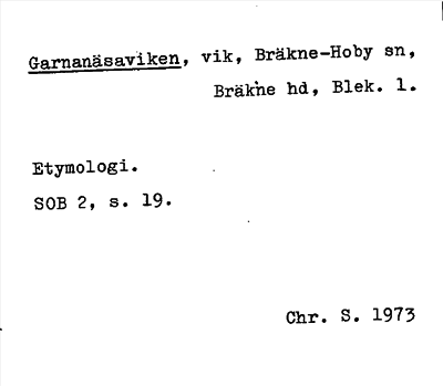 Bild på arkivkortet för arkivposten Garnanäsaviken