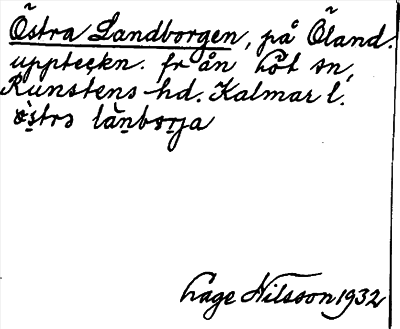 Bild på arkivkortet för arkivposten Östra Landborgen