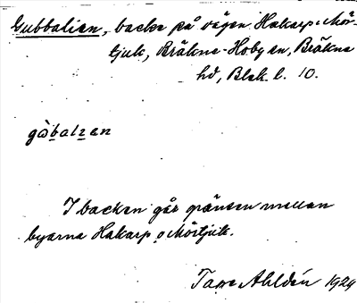 Bild på arkivkortet för arkivposten Gubbalien