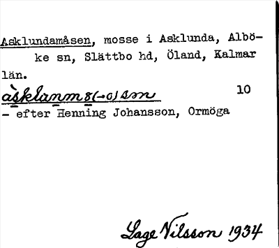 Bild på arkivkortet för arkivposten Asklundamåsen