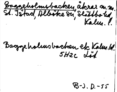 Bild på arkivkortet för arkivposten Baggeholmsbacken