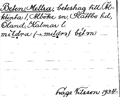 Bild på arkivkortet för arkivposten Beten, Mellra