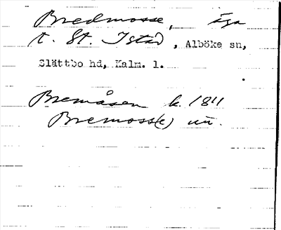 Bild på arkivkortet för arkivposten Bredmosse