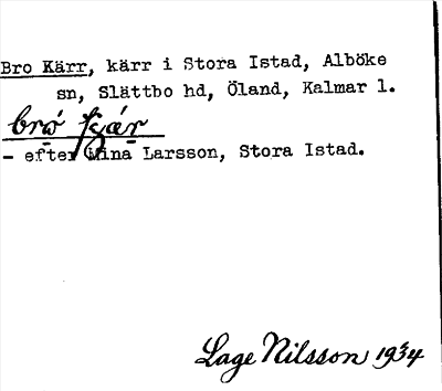 Bild på arkivkortet för arkivposten Bro Kärr