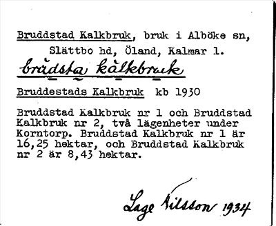 Bild på arkivkortet för arkivposten Bruddstad Kalkbruk