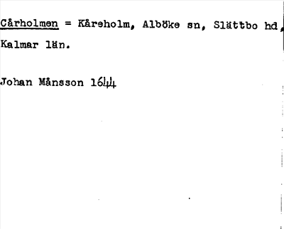 Bild på arkivkortet för arkivposten Cårholmen = Kåreholm