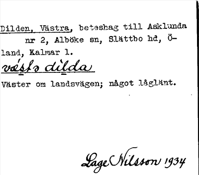 Bild på arkivkortet för arkivposten Dilden, Västra