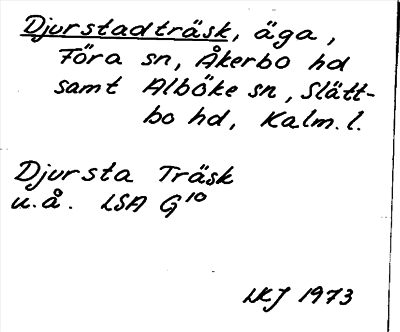 Bild på arkivkortet för arkivposten Djurstadträsk