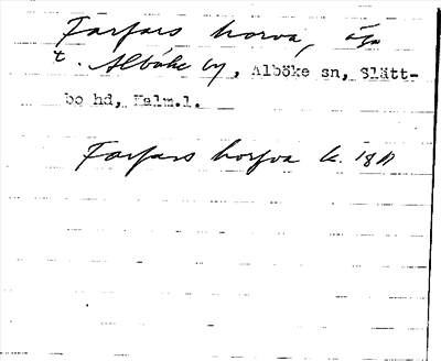 Bild på arkivkortet för arkivposten Farfars horva