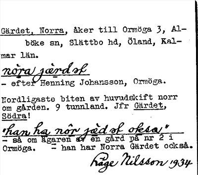 Bild på arkivkortet för arkivposten Gärdet, Norra