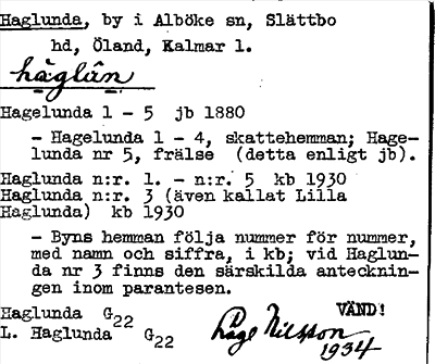 Bild på arkivkortet för arkivposten Haglunda