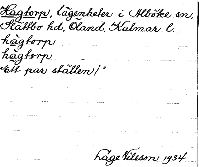 Bild på arkivkortet för arkivposten Hagtorp