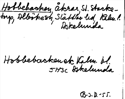 Bild på arkivkortet för arkivposten Hobbebacken