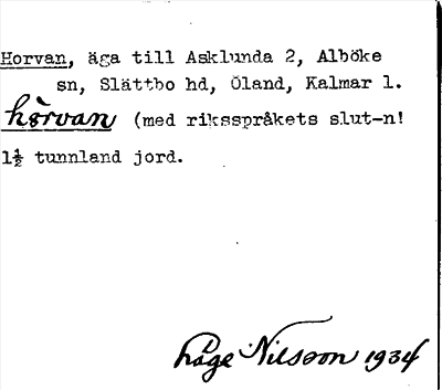 Bild på arkivkortet för arkivposten Horvan