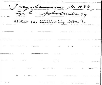 Bild på arkivkortet för arkivposten Ingelmossen
