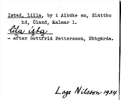 Bild på arkivkortet för arkivposten Istad, Lilla