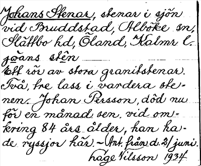 Bild på arkivkortet för arkivposten Johans Stenar