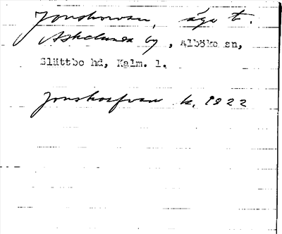 Bild på arkivkortet för arkivposten Jonshorvan