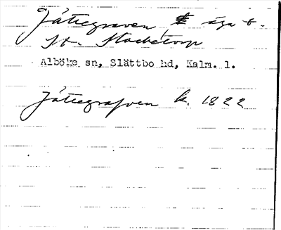 Bild på arkivkortet för arkivposten Jättegraven