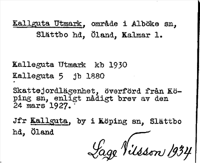 Bild på arkivkortet för arkivposten Kallguta Utmark