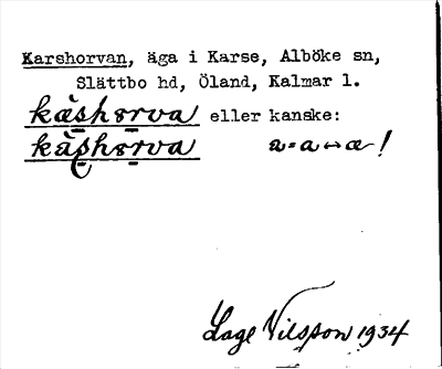 Bild på arkivkortet för arkivposten Karshorvan