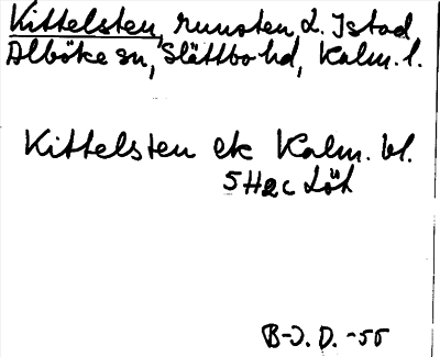 Bild på arkivkortet för arkivposten Kittelsten