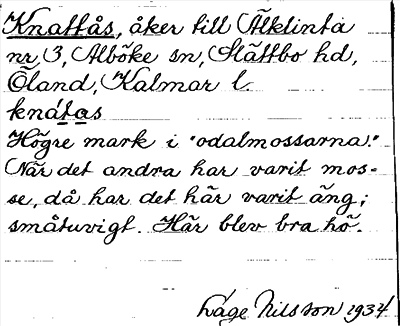 Bild på arkivkortet för arkivposten Knattås