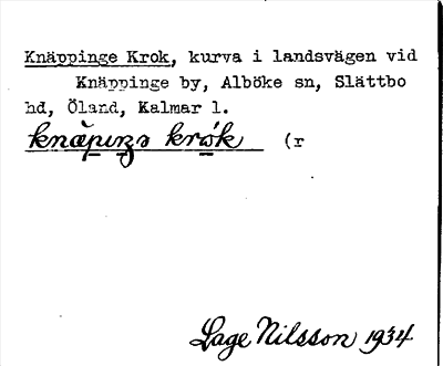 Bild på arkivkortet för arkivposten Knäppinge Krok