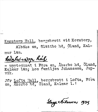 Bild på arkivkortet för arkivposten Korntorp Hall