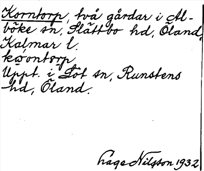 Bild på arkivkortet för arkivposten Korntorp