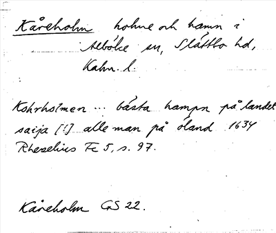 Bild på arkivkortet för arkivposten Kåreholm