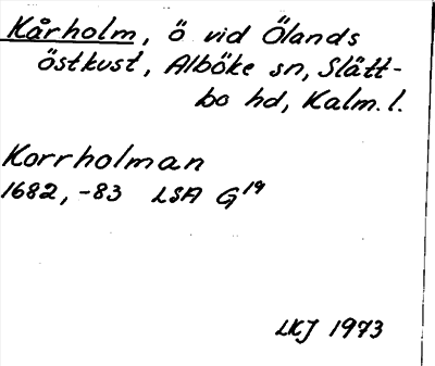 Bild på arkivkortet för arkivposten Kårholm