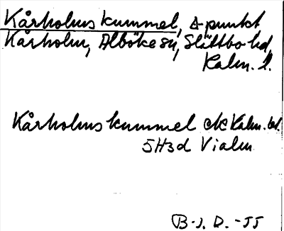 Bild på arkivkortet för arkivposten Kårholms kummel
