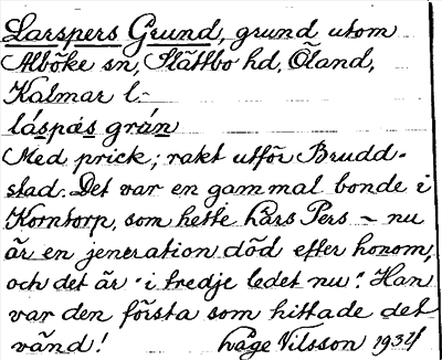 Bild på arkivkortet för arkivposten Larspers Grund