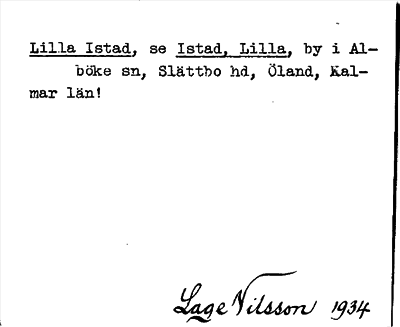 Bild på arkivkortet för arkivposten Lilla Istad, se Istad, Lilla